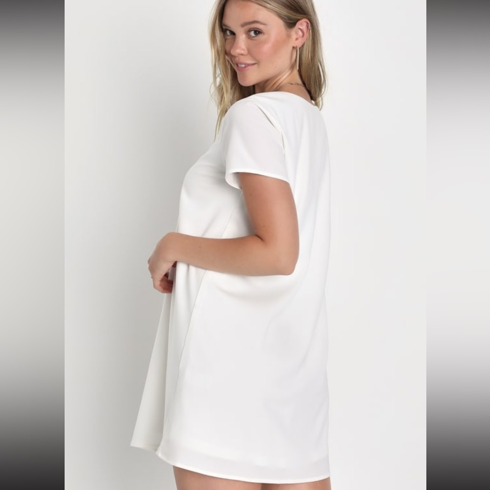 NWT Lulus White Freestyle Shift Dress - Small - Picture 3 of 9